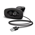 B-Vibe Rimming Plug 2 Black - bezprzewodowy system rotacyjny, silikon