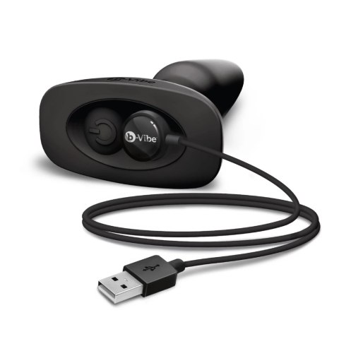 B-Vibe Rimming Plug 2 Black - bezprzewodowy system rotacyjny, silikon B-Vibe Rimming Plug 2 Black - bezprzewodowy system rotacyjny, silikon