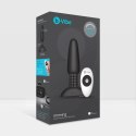 B-Vibe Rimming Plug 2 Black - bezprzewodowy system rotacyjny, silikon