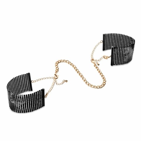Bijoux Indiscrets Desir Metallique Cuffs Black - eleganckie kajdanki i bransoletki Bijoux Indiscrets Desir Metallique Cuffs Black - eleganckie kajdanki i bransoletki