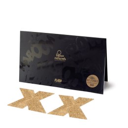 Bijoux Indiscrets Flash Cross Gold - ozdobne naklejki wielorazowe złote