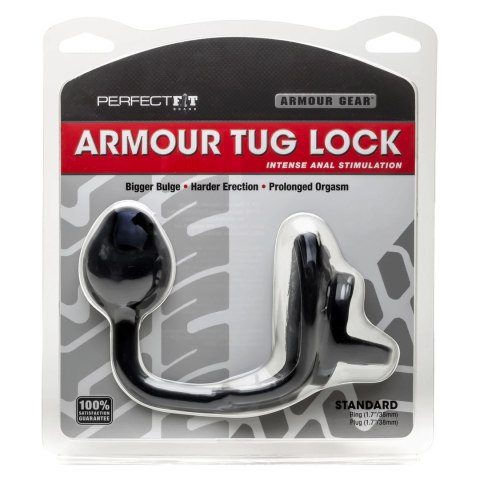 Perfect Fit Armour Tug Lock Black pierścień z plugiem, czarny, 43 mm Perfect Fit Armour Tug Lock Black pierścień z plugiem, czarny, 43 mm