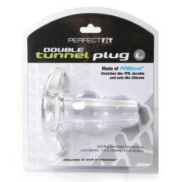 Perfect Fit Double Tunnel Plug Large Clear - anatomiczna zatyczka tunelowa duża