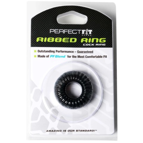 Perfect Fit Ribbed Ring Black - wytrzymały pierścień SilaSkin czarny Perfect Fit Ribbed Ring Black - wytrzymały pierścień SilaSkin czarny