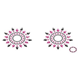 Petits Joujoux Gloria Black & Pink - ozdobna aplikacja na piersi, kryształki