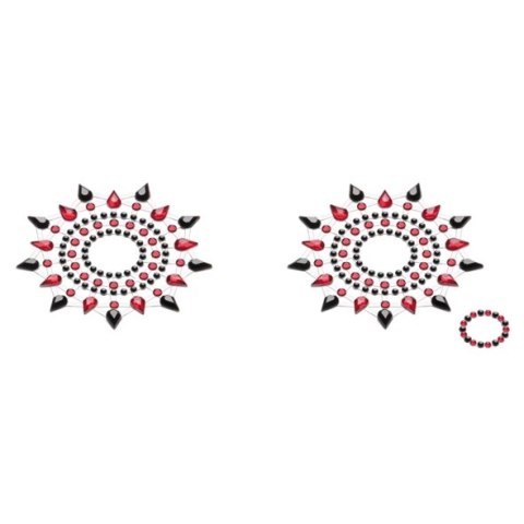 Petits Joujoux Gloria Ozdoba na piersi Black & Red zestaw kryształkow Petits Joujoux Gloria Ozdoba na piersi Black & Red zestaw kryształkow