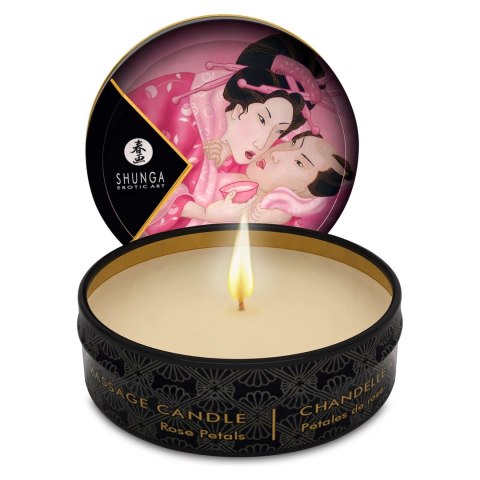 Shunga Mini Massage Candle Rose Petals 30ml - świeca sojowa do masażu Shunga Mini Massage Candle Rose Petals 30ml - świeca sojowa do masażu