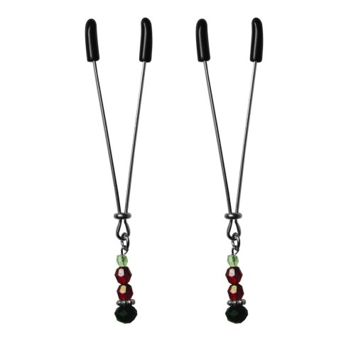 Sportsheets S&M Ruby Black - Regulowane klipsy dekoracyjne na sutki Sportsheets S&M Ruby Black - Regulowane klipsy dekoracyjne na sutki