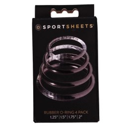 Sportsheets Zestaw 4 O-Ringow Gumowych - Rożne Rozmiary