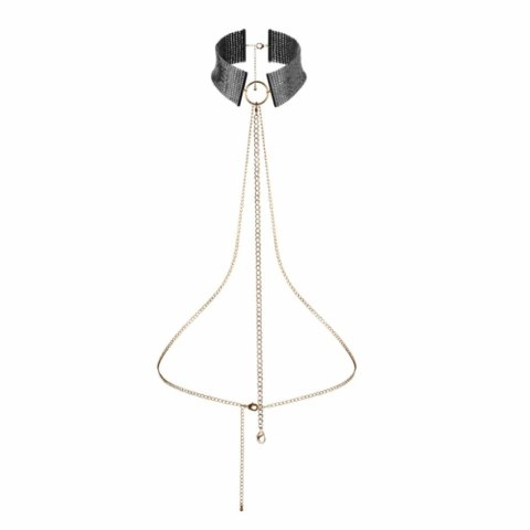 Bijoux Indiscrets Desir Metallique Collar Black - metaliczna obroża regulowana