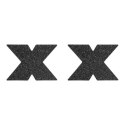 Bijoux Indiscrets Flash Cross Black - samoprzylepne ozdoby silikonowe czarne