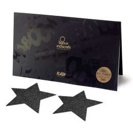 Bijoux Indiscrets Flash Star Black - samoprzylepne ozdoby dekoracyjne czarne