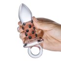 Glas Pacifier szklany korek analny z wypustkami, 13 cm, borokrzemowe szkło