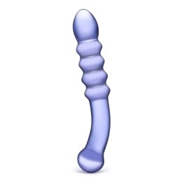 Glas Purple Rain - szklany aplikator intymny z teksturą, 21,5 cm