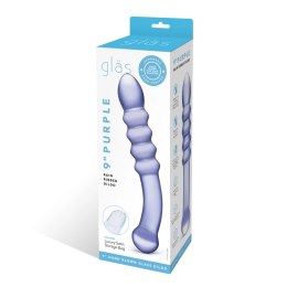Glas Purple Rain - szklany aplikator intymny z teksturą, 21,5 cm
