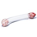 Glas Red Head - szklany model intymny z czerwonym akcentem, 25,5 cm