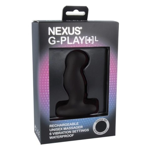 Nexus G-Play+ Medium Black - wibrująca zatyczka analna, silikon, USB Nexus G-Play+ Medium Black - wibrująca zatyczka analna, silikon, USB