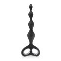 Plaisirs Secrets Anal Chain Black - silikonowy sznur z kulkami, czarny 26cm