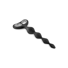 Plaisirs Secrets Anal Chain Black - silikonowy sznur z kulkami, czarny 26cm