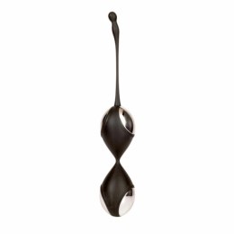 Vibe Therapy Fascinate Black & Silver - podwojne kulki Kegla, silikon