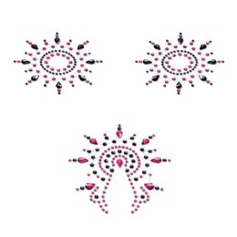 Petits Joujoux Gloria Set biżuteria do ciała Black & Pink kryształki