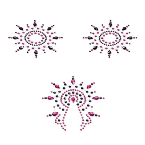 Petits Joujoux Gloria Set biżuteria do ciała Black & Pink kryształki