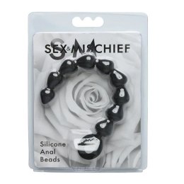 S&M Black Silicone - anatomiczne koraliki silikonowe 23 cm czarne