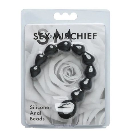S&M Black Silicone - anatomiczne koraliki silikonowe 23 cm czarne S&M Black Silicone - anatomiczne koraliki silikonowe 23 cm czarne