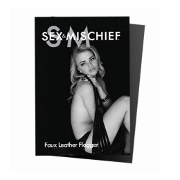 S&M Flogger Black - skorzany pejcz z wygodną rączką, 61 cm