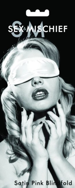 S&M Satin Blindfold Light Pink - satynowa opaska na oczy jasnorożowa