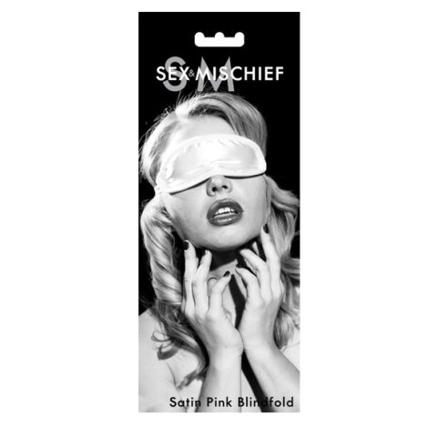 S&M Satin Blindfold Light Pink - satynowa opaska na oczy jasnorożowa S&M Satin Blindfold Light Pink - satynowa opaska na oczy jasnorożowa