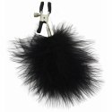 Sportsheets Feathered Nipple Clamps z regulacją i czarnymi piorkami