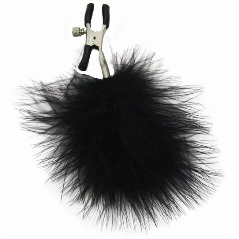Sportsheets Feathered Nipple Clamps z regulacją i czarnymi piorkami Sportsheets Feathered Nipple Clamps z regulacją i czarnymi piorkami