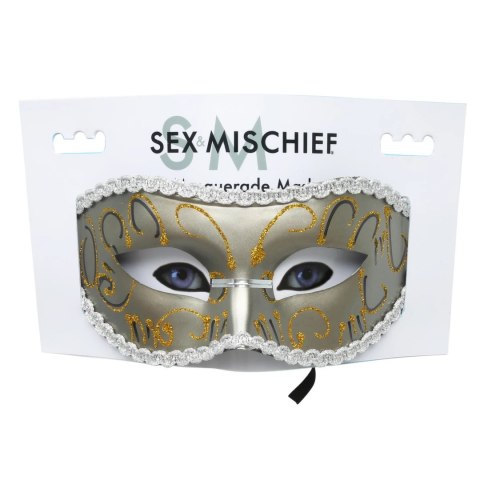 Sportsheets S&M Grey Masquerade Mask elegancka maska karnawałowa Sportsheets S&M Grey Masquerade Mask elegancka maska karnawałowa