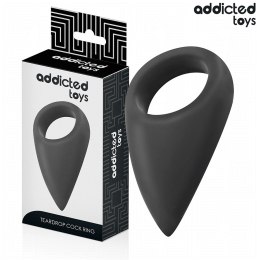 Addicted Toys pierścień anatomiczny łezka silikonowy czarny 112×62 mm – ergonomic cock ring