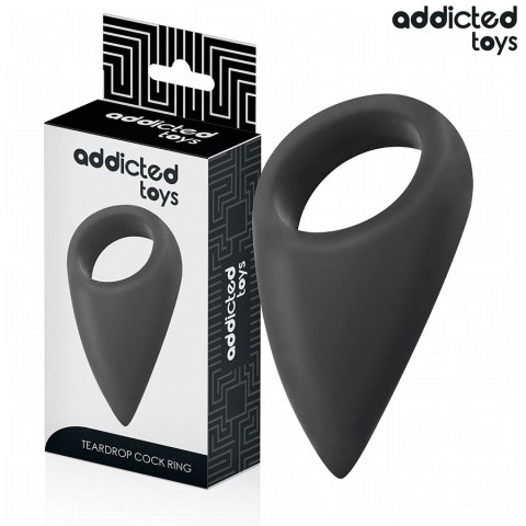 Addicted Toys pierścień anatomiczny łezka silikonowy czarny 112×62 mm – ergonomic cock ring