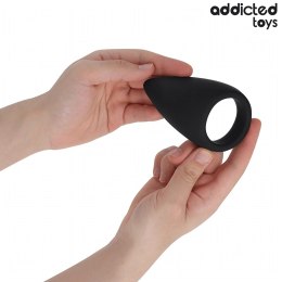 Addicted Toys pierścień anatomiczny łezka silikonowy czarny 112×62 mm – ergonomic cock ring