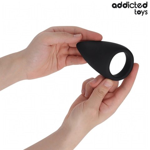 Addicted Toys pierścień anatomiczny łezka silikonowy czarny 112×62 mm – ergonomic cock ring