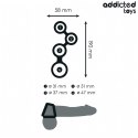 Addicted Toys - Pierścień anatomiczny z przegrodami, czarny, rozmiar uniwersalny