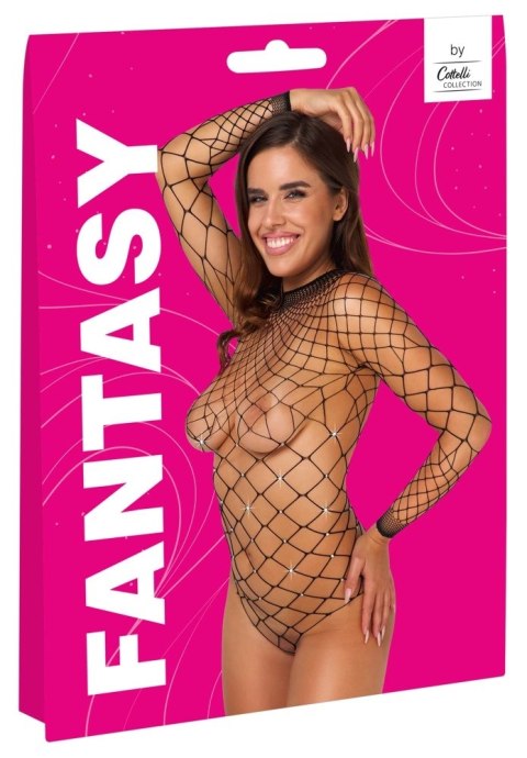 Cottelli Fantasy Body Siateczkowe z Dżetami Długi Rękaw S-L Czarny Cottelli Fantasy Body Siateczkowe z Dżetami Długi Rękaw S-L Czarny