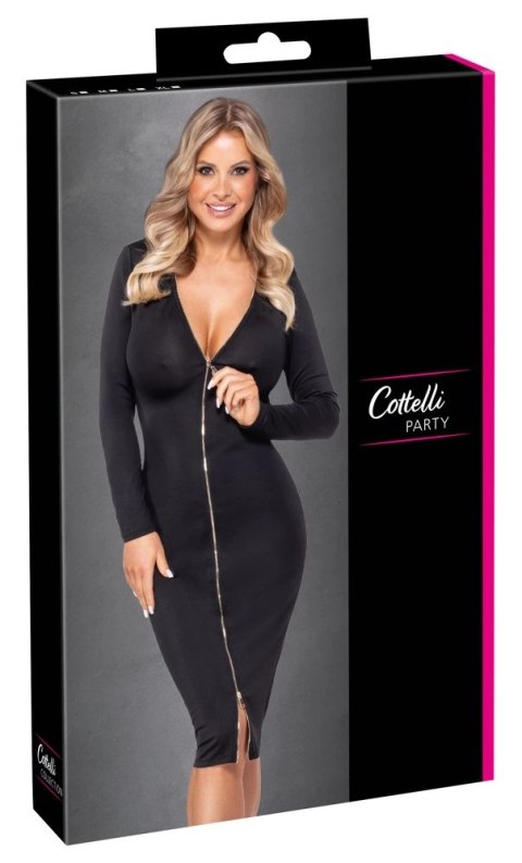 Cottelli Party Dress Zip S czarna sukienka z dwukierunkowym zamkiem Cottelli Party Dress Zip S czarna sukienka z dwukierunkowym zamkiem