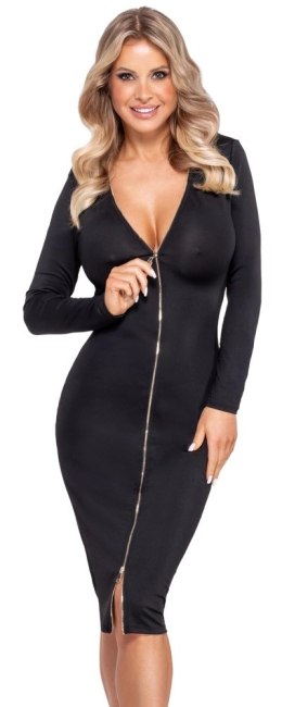 Cottelli Party Dress Zip S czarna sukienka z dwukierunkowym zamkiem