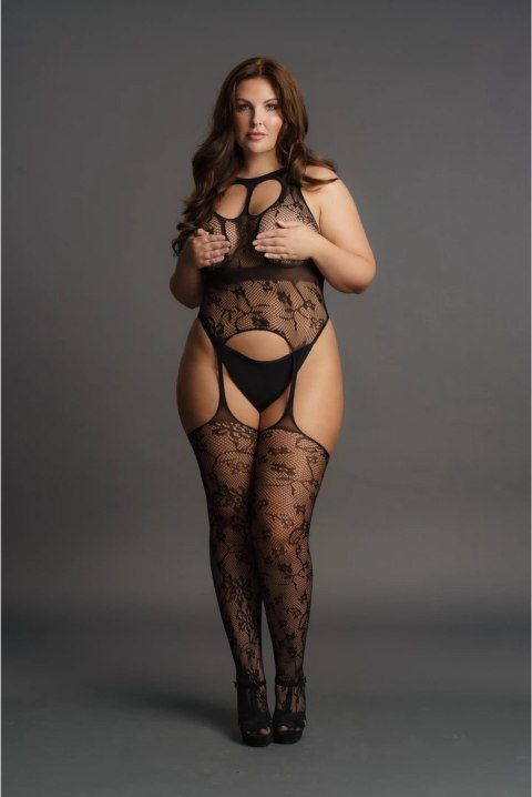 Le Desir Body na szelkach Plus Size z kwiatowym wzorem XXL-5XL Le Desir Body na szelkach Plus Size z kwiatowym wzorem XXL-5XL