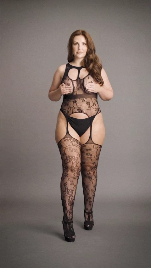 Le Desir Body na szelkach Plus Size z kwiatowym wzorem XXL-5XL Le Desir Body na szelkach Plus Size z kwiatowym wzorem XXL-5XL