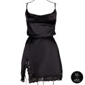 Obsessive Plus Size Czarna Sukienka Open Back z Koronką i Rozcięciem XL-4XL