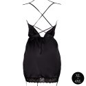 Obsessive Plus Size Czarna Sukienka Open Back z Koronką i Rozcięciem XL-4XL