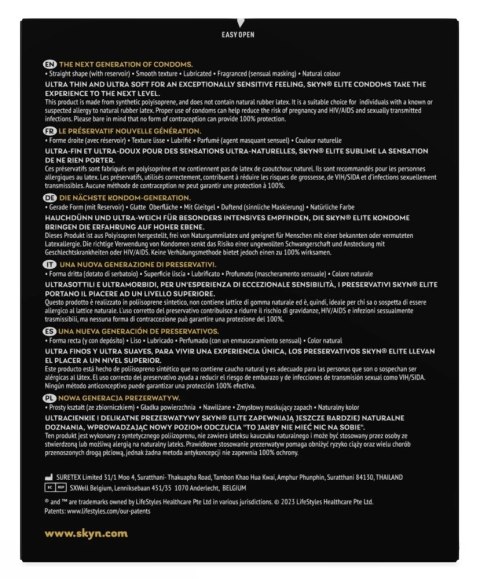 SKYN Elite 36 szt. prezerwatywy ultra cienkie nielateksowe wilgotne SKYN Elite 36 szt. prezerwatywy ultra cienkie nielateksowe wilgotne