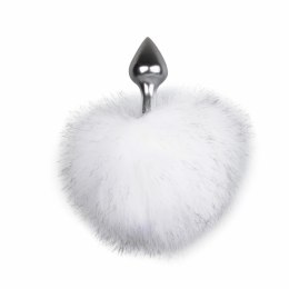 EasyToys Aluminiumowy korek anatomiczny z puszystym ogonem Bunny Tail, srebrny