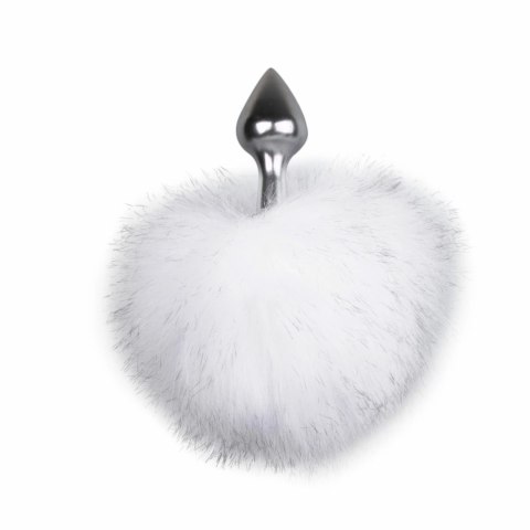 EasyToys Aluminiumowy korek anatomiczny z puszystym ogonem Bunny Tail, srebrny