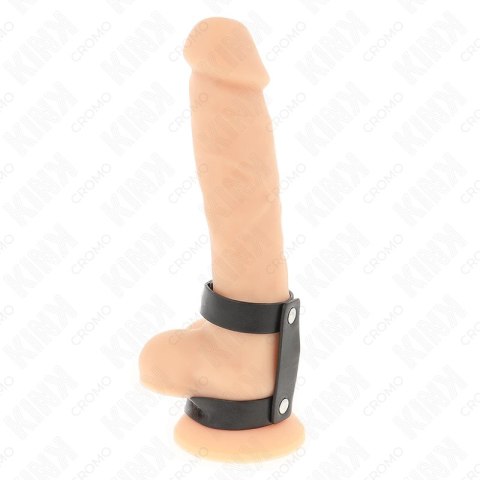 KINK Skorzany Podwojny Pierścień Intymny Regulowany Czarny KINK Skorzany Podwojny Pierścień Intymny Regulowany Czarny